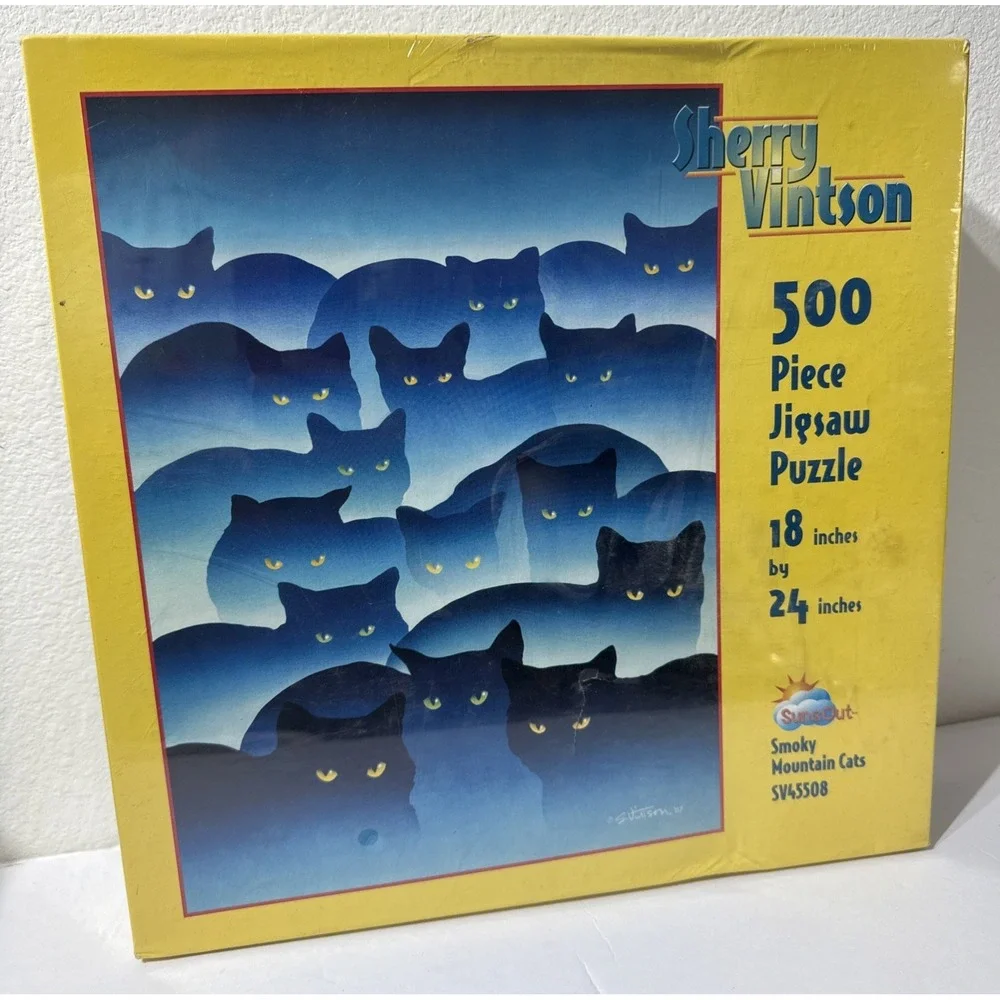 Sherry Vintson Smoky Mountain Cats 500 Piece‎ Jigsaw Puzzle SV45508 USA Sealed